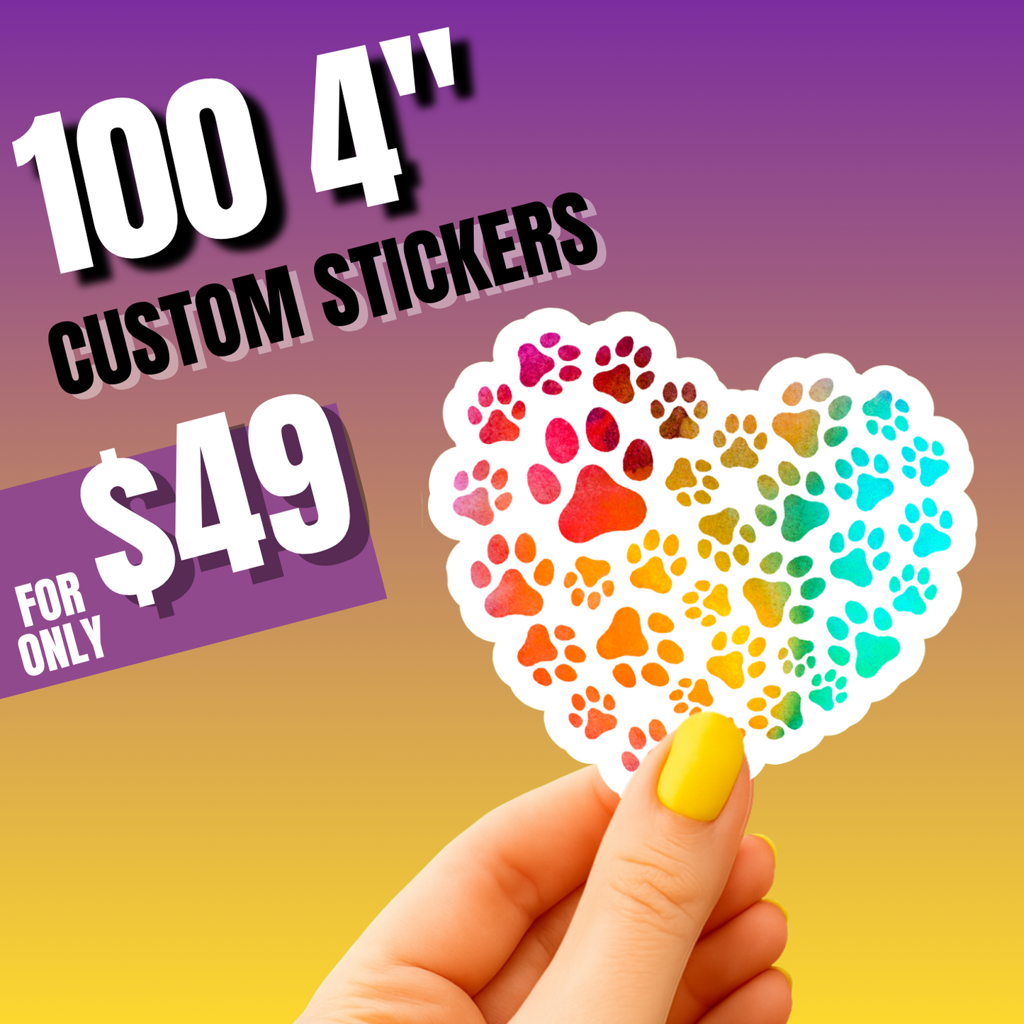 100 Custom 4.0" Vinyl Stickers