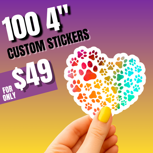 100 Custom 4.0" Vinyl Stickers