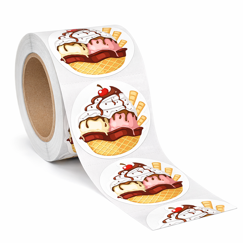 Custom Glossy Label Roll Stickers – Sticker Whisper